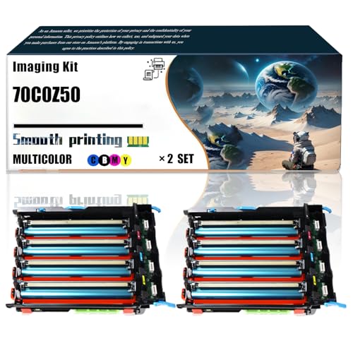 Replacement Parts Imaging Kit 70C0Z50 Compatible with Lexmark CX410e CX417de CX510de CX510dhe CX510dthe CX510the Printers, Contains Chip and Clear Printing (2 Set)