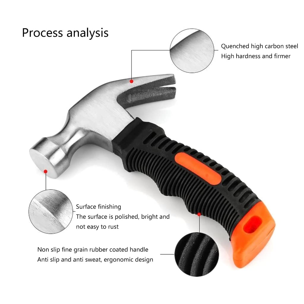Hammer Claw Hammer Ergonomic Handle Small Portable Home Tool Woodworking Hand Tools Multifunctional Vehicle