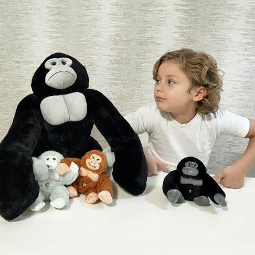 Image of MaoGoLan Giant Gorilla Stuffed Animals - 19.6 inch Large Plush Gorilla with Babies, Soft and Cuddly Companion Toy Gifts for Kids