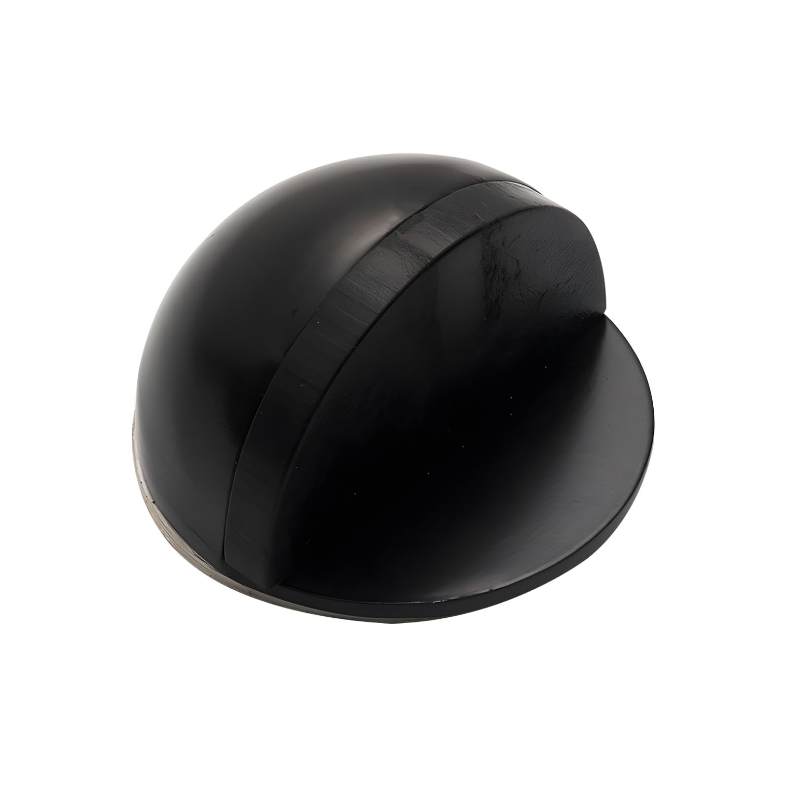 CZXCV Self Adhesive Floor Door Stoppers Oval Stainless Steel Door Stop Wall Protector for Hard Floors and Glass (1, Black)