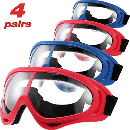 Frienda 4 Pairs Protective Goggles Safety Glasses Eyewear for Teens Game Battle Hiking