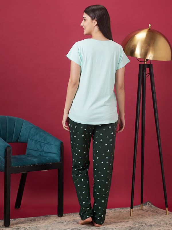Image of AV2 Women Cotton Printed Top Nightsuit Pajama Set