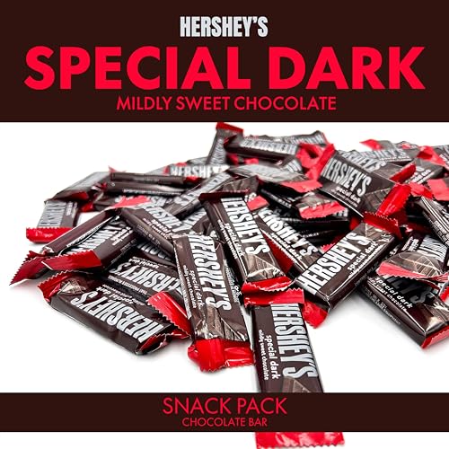 Chain & Jo Sweets Hershys Special Dark Mildly Sweet Chocolate - 2 Pounds Approx 70 Halloween Candy Bulk Individually Wrapped - Dark Chocolate Hershys Snack Size Candy Bars thumb #1