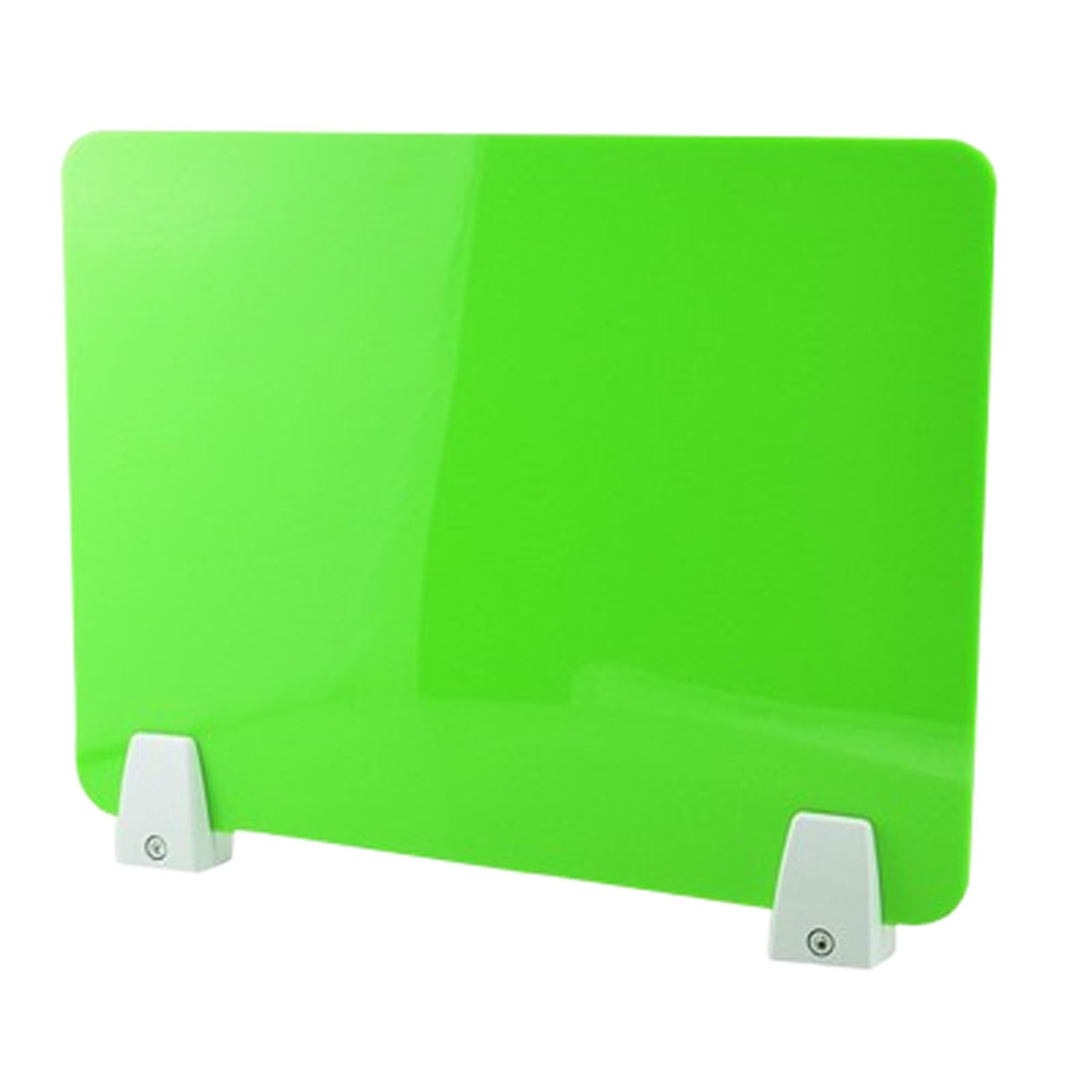 Acrylic Desk Divider for Office & School - 40x60cm Green Sneeze Guard Partition with Clip, Ideal for Student Exams & Workspace Privacy Protection