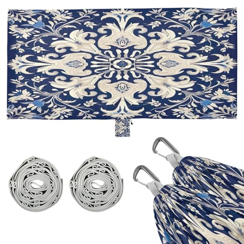 Haskirky Vintage Ornamental Floral Camping Hammock, Single Portable Hammocks with Tree Straps & Attached Carry Bag, 330Lbs Capacity Perfect for Outside Indoor Hiking Beach Backpack Travel