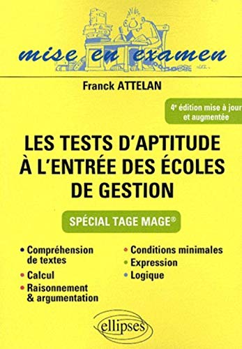 Télécharger Les tests d'aptitude à l'entrée des écoles de gestion : Spécial Tage Mage Livre PDF Gratuit