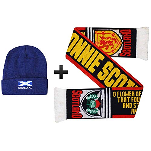 Scotland Bonnie Bufanda y Sombrero de Bronx, Juego de Regalo para fanáticos del fútbol y el Rugby (100% acrílico)