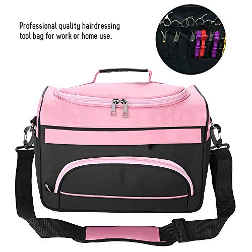 Ruiqas Salon Hairdressing Case Bag with Shoulder Strap Professional Hair Styling Cosmetics Bag with Large Compartment and Multiple Pocket for Barber Comb Scissors Clip - Image 6