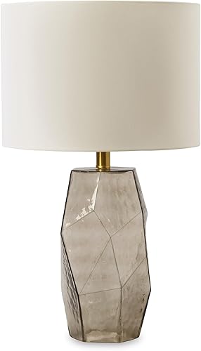 Signature Design by Ashley Taylow - Lámpara de mesa contemporánea de cristal de 23.5 pulgadas, color marrón claro