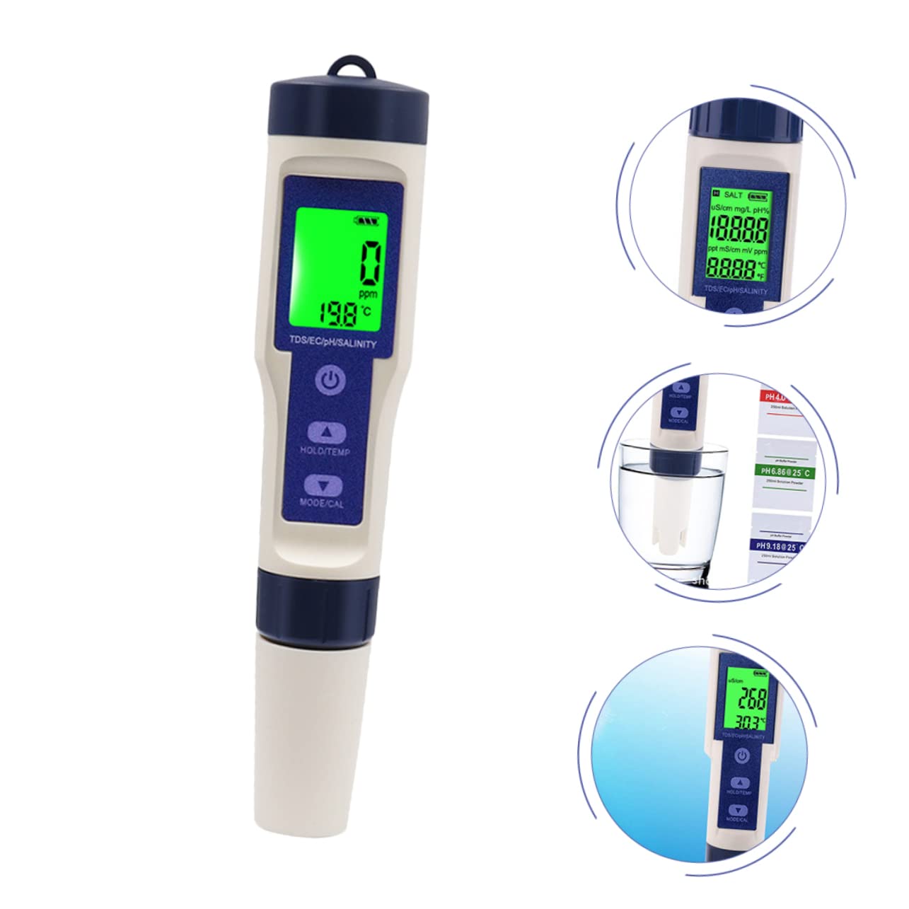 Tester Facile da Usare e Digitale Portatile per Acqua Salata ad Alta Precisione in Plastico Preciso per Acquari e Piscine