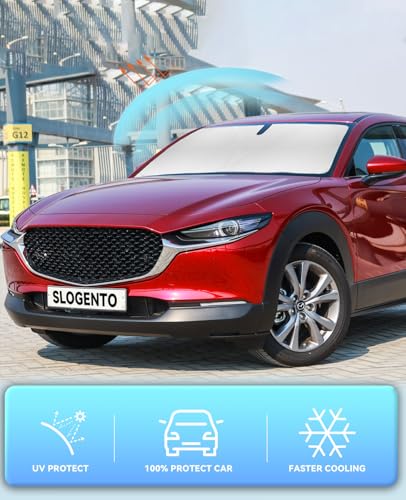 Sun Shade for CX-30 CX30 Windshield Sunshades for 2019 2020-2024 2025 2026 Mazda CX-30 CX30 SUV Windshield Cover Front Window Shields Protector Sun Visor Blocks UV Rays Car Interior Accessories