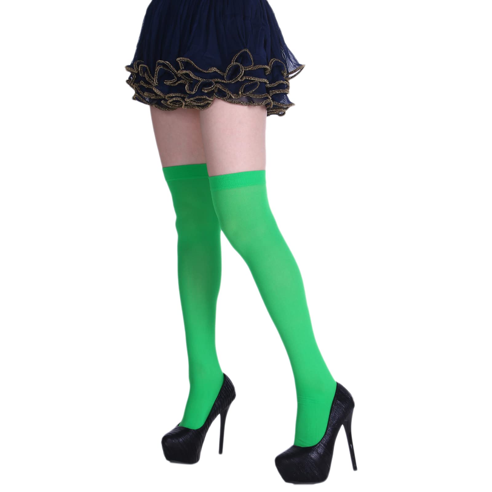 Maxtonser Extra Long Socks Thigh High Tube Cotton Socks Extra Long Boot Stockings for Women Color Over Knee Stockings
