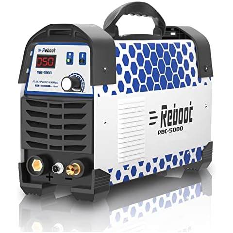 Reboot Plasmaschneider 50A IGBT-Inverter 230V Clean Cut Maschine CUT50 Kontaktschneiden RBC5000 bis zu 20 mm Neue Upgrades Blau-Weiß Cover