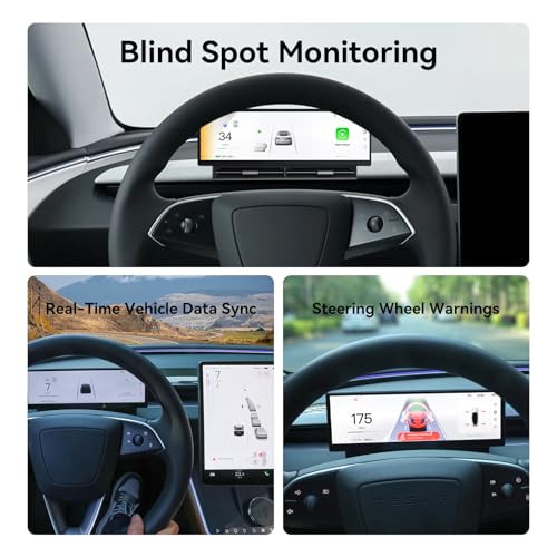 Image of 10.88 Inch Head Up Display Compatible with Tesla Model 3 Highland 2024 /Model Y Juniper 2025, Smart Dashboard Touch Screen Instrument Cluster Display with Wireless CarPlay /Android Auto /Camera /Air Vent