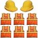BLUE PANDA Construction Worker Costumes for Kids, Includes Vests and Hats (6 Sets)