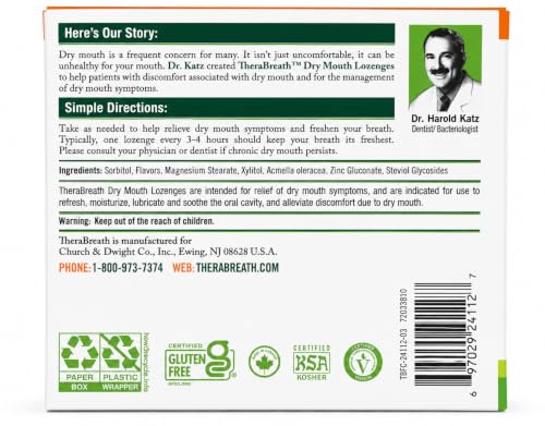 TheraBreath Mouth Wetting Dry Mouth Lozenges, Mandarin Mint, 24 Count - image 2