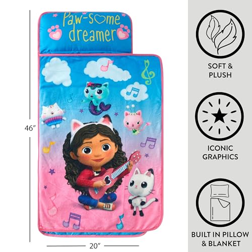 super soft plush toddler quilted nap mat with built in blanket and pillow