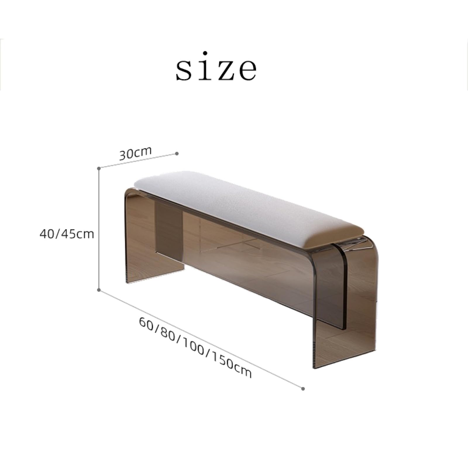 Amazon.com: SUZEPER Acrylic Bench,Bedroom Bed end Bench with Soft