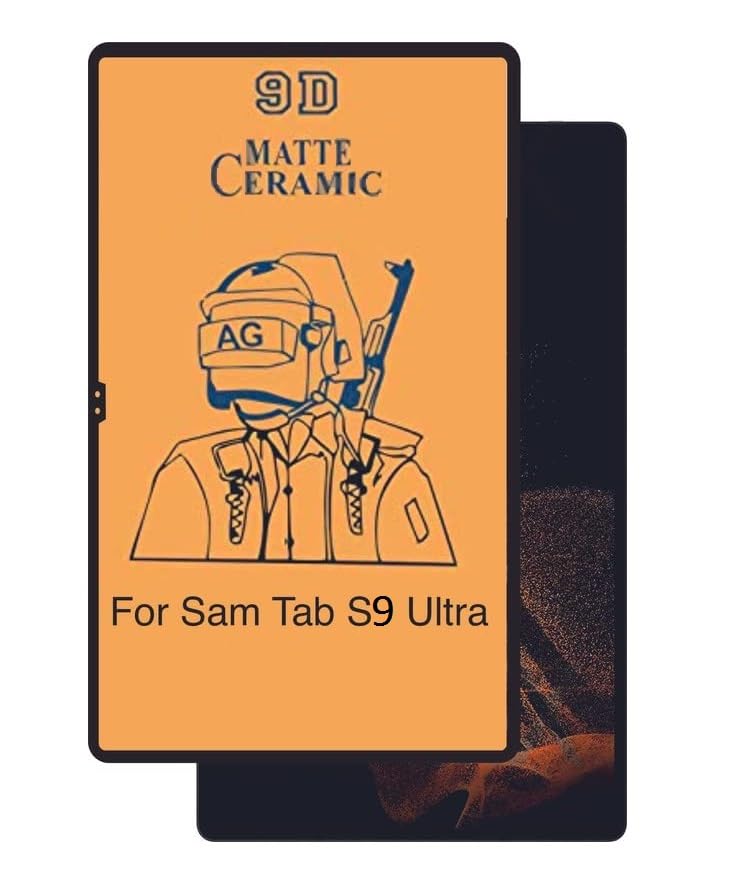 COVER CAPITAL Tablet Matte Screen Guard Scratch Protector (It's Not Glass) For Samsung Galaxy S9 Ultra 14.6 Inch (36.99cm) -Black Edges (Matte Feel Temper)