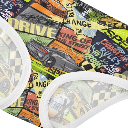 Little Girls' Soft Cotton Underwear Kids Breathable Comfort Sport Cars Panties Briefs Toddler4