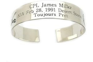 Black Sterling Silver Extra Large Cuff Bracelet: A Timeless Tribute for Honoring the Fallen