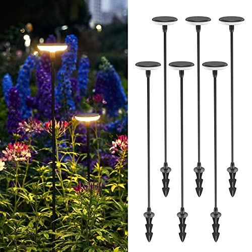 GEARLITE Solarlampen für Außen Garten 4 Stück, Warmweiß Solarleuchten für Außen mit 1000 mAh Batterie, 40 Lumen Extra Helle Gartendeko mit IP65 Wasserdicht für Draußen Terrasse Outdoor (YBD-002-V1)