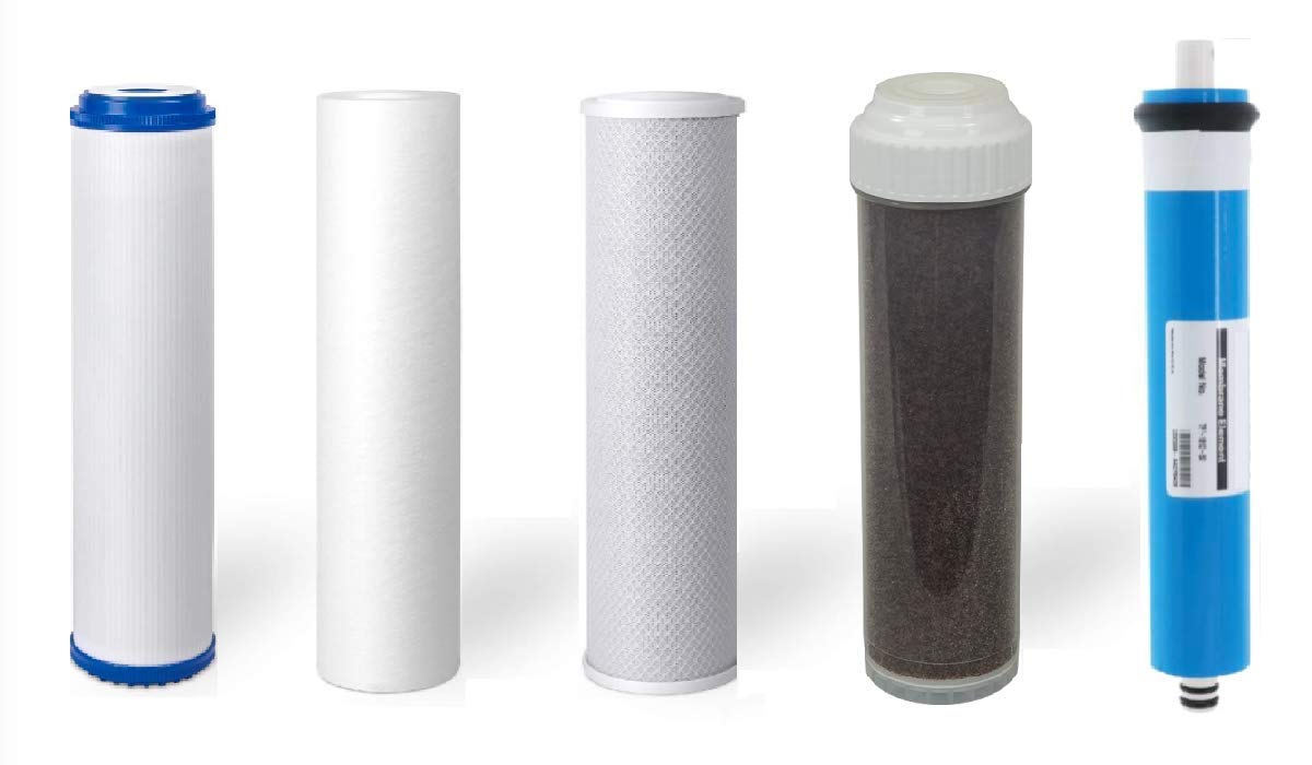 Kit de 4 filtres universels pour osmose inverse - Comprend membrane Kit de 4 filtres universels pour osmose inverse - Comprend membrane