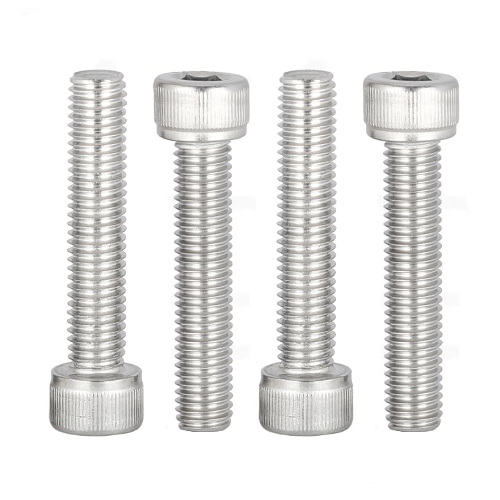 M5 50mm Screws 30Pcs M5-0.8x50mm Socket Head Cap Screw and Bolt 18-8 Stainless Steel Bolts Allen Hex Drive Machine Bolt Full Thread Bright Finish Coarse Thread
