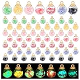 Matériau de qualité:Fabriqué en verre de haute qualité avec des capuchons de perles en alliage doré, vous pouvez voir clairement à l'intérieur de la balle, léger et surface lisse. Les perles à l'intérieur ne se renversent pas et peuvent rester scintillantes pendant assez longtemps. Choix parfait pour les bijoux et l'artisanat