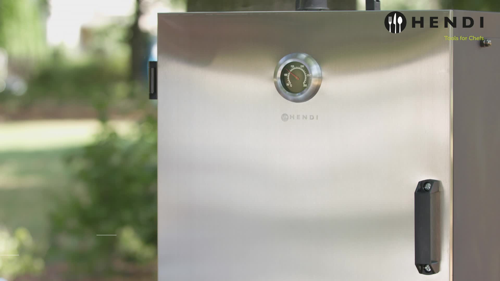 HENDI Räucherofen Elektrisch – Edelstahl, 1600W, Mit 3 Gittern & 3 Haken Für Fisch, Fleisch & Mehr