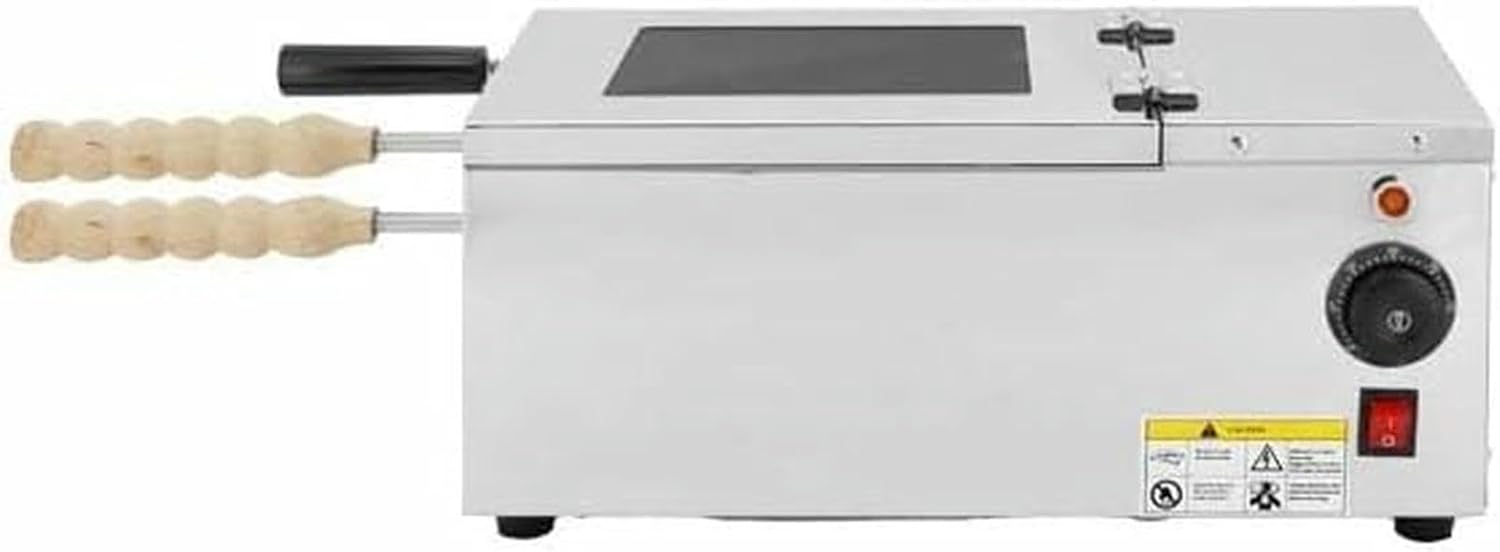 Chimney Cake Maker Machine, 1600W Electric Chimney Cake Oven with constant temperature heating tube & Wooden Molds 50-300°C Thermostat Control for Home, Street Food Business, and Party Snacks