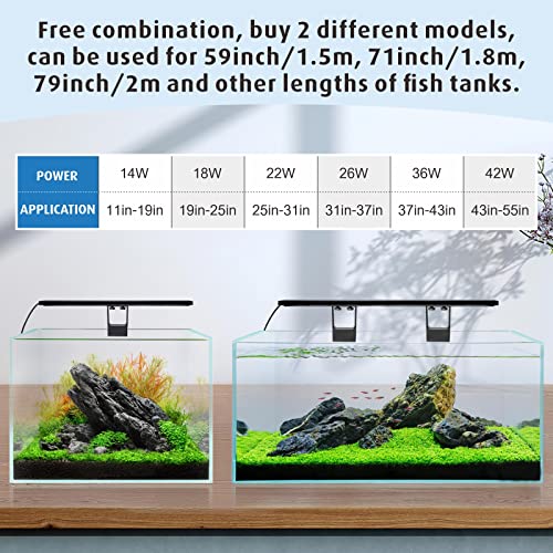 Hygger Clip On Full Spectrum Aquarium Led Light, 14W Day-Night Dual Timer Sunrise-Day-Sunset-Moon Fish Tank Light, Adjustable Timer Brightness With 9 Colors For Planted Tank thumb #5