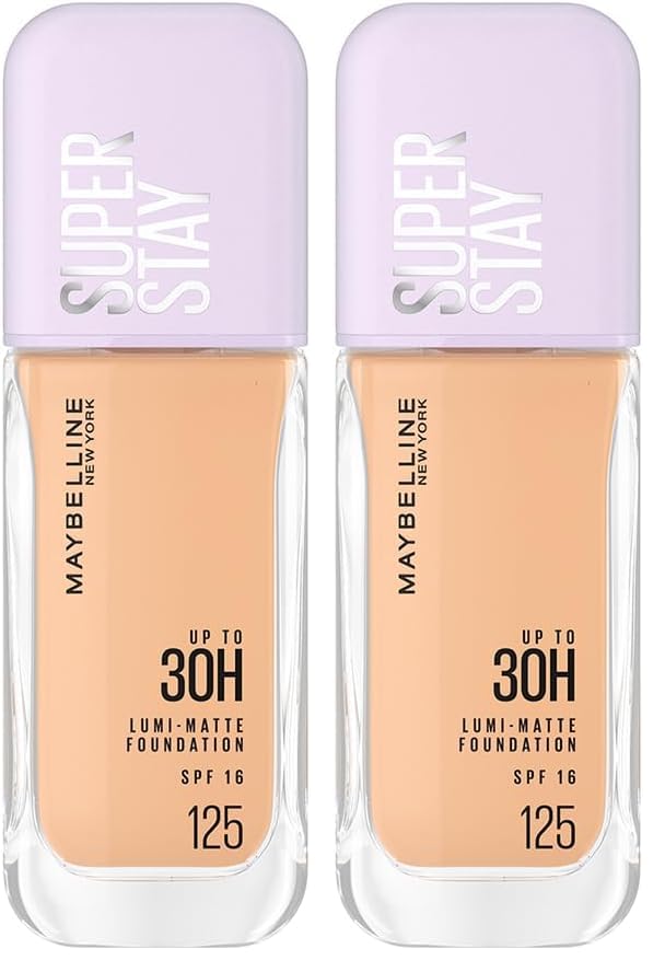 Image of Maybelline New York Super Stay Lumi Matte Liquid Foundation, 125 (Pack of 2)
