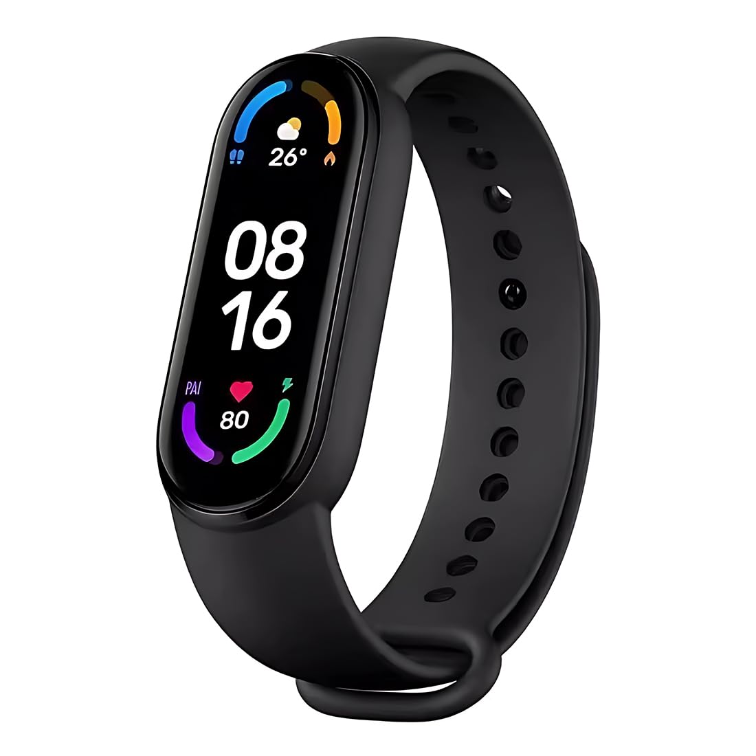La pulsera de salud, reloj de fitness, salud, monitoreo de frecuencia cardíaca, manejo del estrés, análisis del sueño, compatible con Android e iOS（negro）