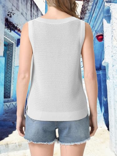 Womens Summer Sweater Vest Cropped Tank Tops 2025 Knit Sleeveless Hollow Out Fit Cami Vacation Casual Crop Tops4