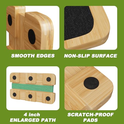 Resistance Band Foot Plate - Heavy-Duty Bamboo Fitness Board for Resistance Band Training Platform, Stretching, Balance & Flexibility Exercise for Home Gym, Non-Slip, 1000 lbs Capacity by MUCITAGF - Image 4