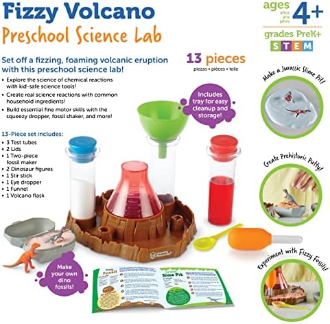 Learning Resources Fizzy Volcano, 13 Pieces, Ages 4+, Preschool Science Lab, Science Kits for Kids, Science Experiments for Kids,STEM Toys for Kids 5 51dmGShbBUL. AC