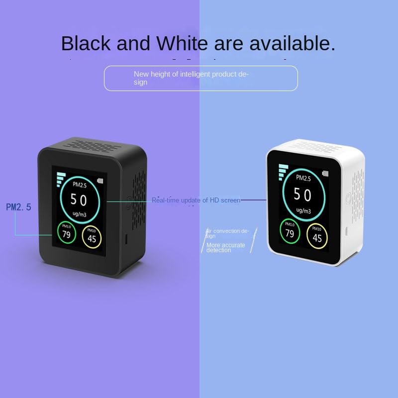 Monitor della qualità dell'aria, Rilevatore di qualità 'aria, PM2.5, monitoraggio e particelle nebbiose, rilevamento e particelle di polvere concentrate, strumenti pneumatici PM2.5 PM1.0 PM10(White)