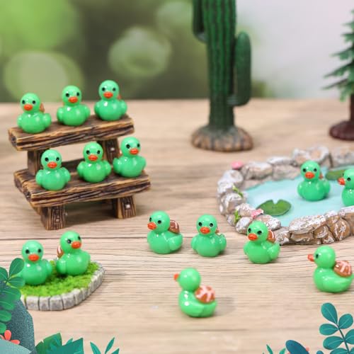 Image of 50 Pcs Turtle Ducks Toy Figures, Mini Turtle Resin Ducks Bulk, Tiny Turtle Figurine Dress up Duck Toy for Party Favors (Turtle)