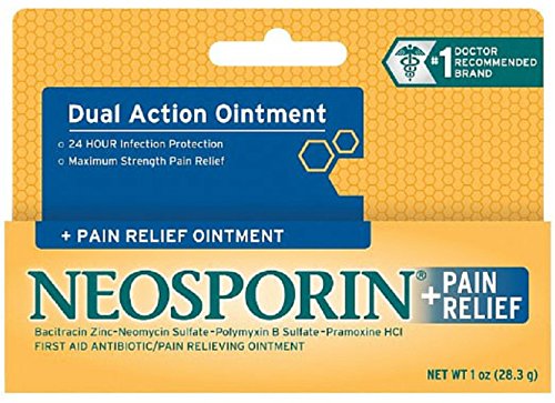 Neosporin Plus Pain Relief, Maximum Strength Antibiotic Ointment 1 oz (Pack of 5)
