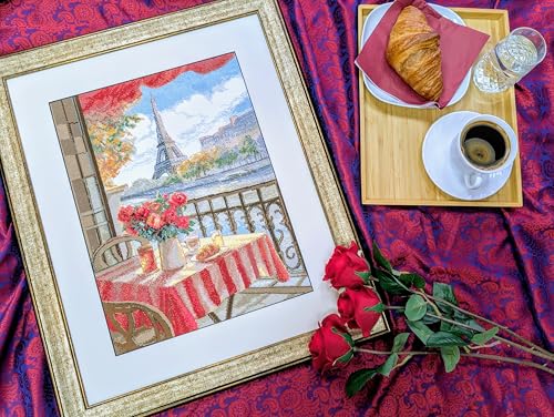 Image of Aine A1013 Sunny Paris Counted Cross Stitch Kit 15.75 x 15.75 in