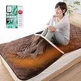 Colorsroom 敷きパッド セミダブル 冬 あったか 足ポケット付き 厚手 5層構造【TEIJIN高機能中綿追加】 足元まであったか フランネル シープボア裏地 シーツ しきぱっと 足冷え対策 足入れ ベッドシーツ ボアフリース 洗える 防ダニ 抗菌防臭 120×205cm ブラウン