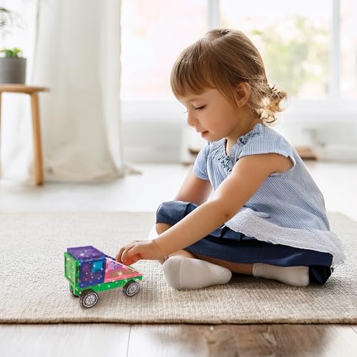 Image of Crayola PIP-Mobiles Rolling Chassis Accessory for Magnetic Building Tiles - Add Wheels to Crayola PIP-Tile Sets - STEM Learning Toy for Kids Ages 3+ - Creative, Educational Toy - 2-Pack (Glitter)