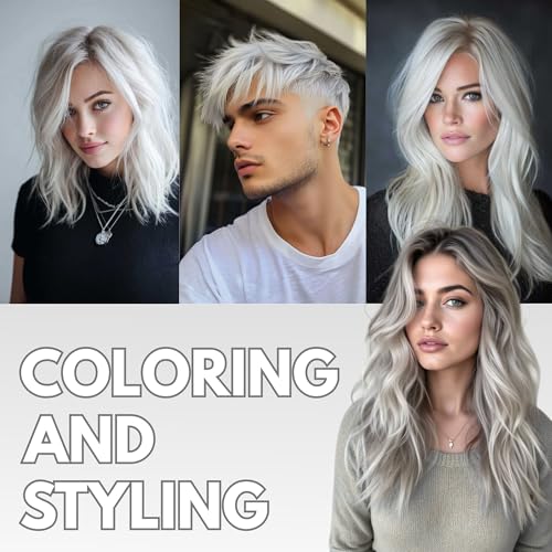 Image of Temporay Hair Color Wax | Metallic Shine | For Men & Women | DIY Instant Hair Color | Temporay Color 1 Day 1 Wash | No Ammonia, Bleach & Damage | Chalk White - 100 gram