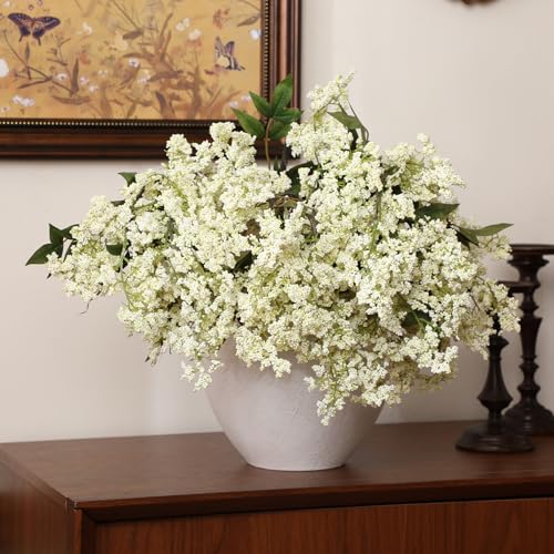 Zeyune 3 Tiges Baies Artificielles 42 Po Blanc Décor Automne