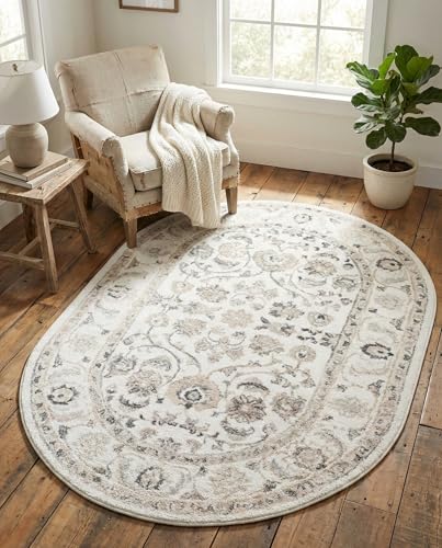 Tapete Ovalado 5x8 pies Color Marfil miniatura 5