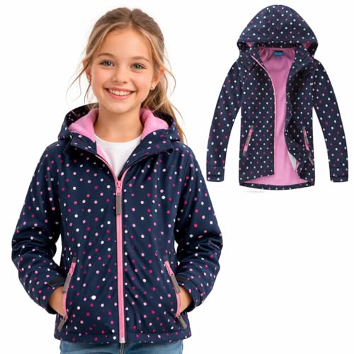 Image of MGEOY Kids Rain Jacket, Waterproof Lightweight Hooded Windbreaker for Boys Girls 4-16Y