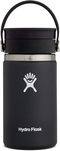 Hydro Flask Botella de boca ancha de acero inoxidable con tapa flexible y aislamiento al vacío de doble pared para café, té y bebidas