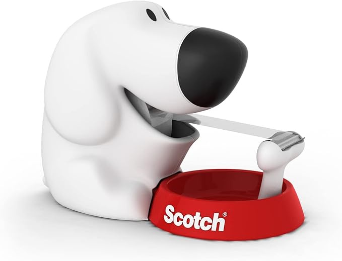 Scotch Dog Tape Dispenser with 1 Roll of Scotch Magic Tape Holds Tape