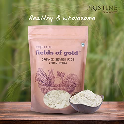 Image of PRISTINE Fields of Gold Organic Beaten Rice (Thin Poha), 400 g